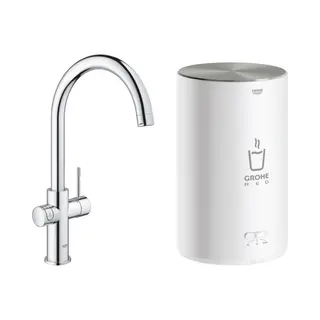 Grohe Red 3-in-1 Kokend Water Kraan Met C-uitloop En Combi Boiler Chroom