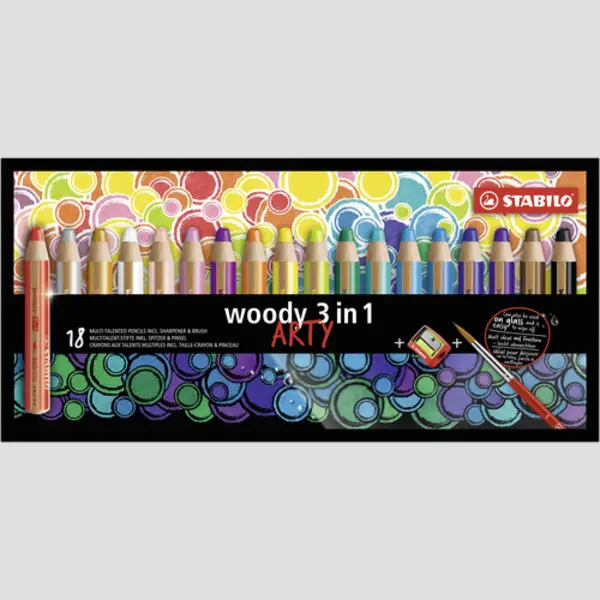 Stabilo woody 3 in 1 Multicolour 18 pc(s) thumbnail