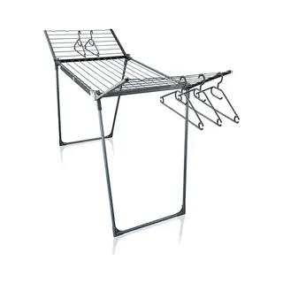 Leifheit Pegasus 200 Solid - Droogrek 20 M Drooglengte - Inclusief 2 Houders En 5 Kledinghangers - Zwart