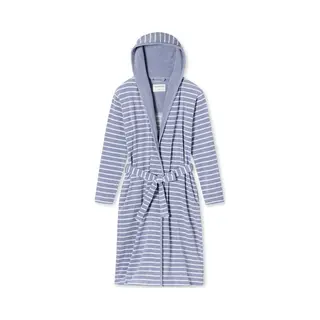 Schiesser Badjas Lang ' Feather Terry ' Opaal / Wit