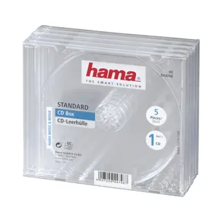 Hama Cd/Cd-Rom sleeves, clear, 5 pack 1 schijven Transparant