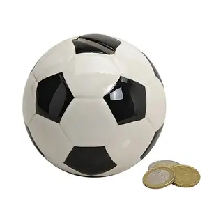G. Wurm Spaarpot Voetbal Thema - Keramiek Voor Kinderen - Leuk Cadeau - Dia 10 Cm