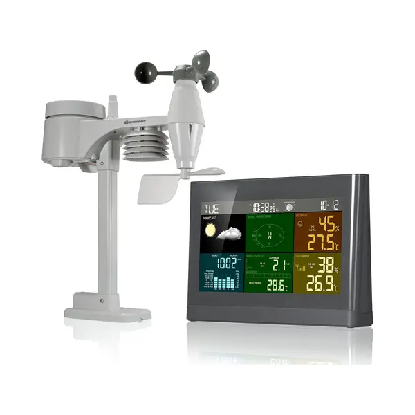 Bresser Weerstation 5-in-1 - Met Multifunctionele Buitensensor - Met Regen- En Windmeter - Grijs thumbnail
