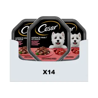 14x Cesar Cuisine In Saus Kuipje Kalf En Kalkoen 150 Gr
