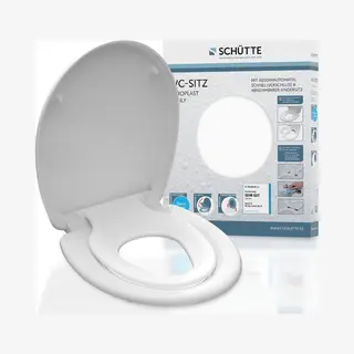 Schütte Wc-Sitz Family White, Duroplast, Absenkautomatik, Schnellverschluss, Abnehmbarer Kindersitz