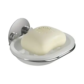 Wenko 18776100 TurboLoc Soap Dish Fixing Without Drilling, Metal Steel, 13 X 6 X 11 Cm, Chrome