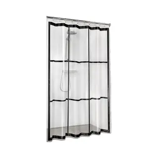 Sealskin Brix Douchegordijn 180x200 Cm - Peva - Transparant / Zwart