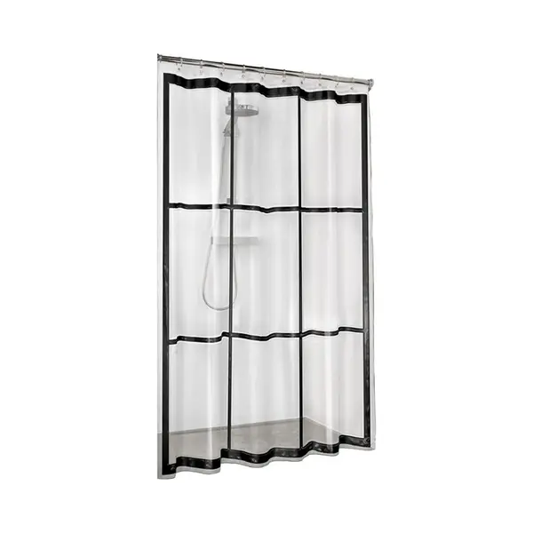 Sealskin Brix Douchegordijn 180x200 Cm - Peva - Transparant / Zwart thumbnail