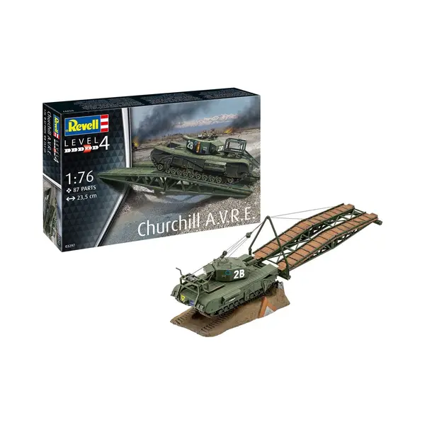 Revell Churchill A.V.R.E. 03297 Ongebouwd/ongeverfd Plastic Model Schaal 1/76 thumbnail