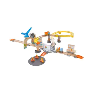Haba Kullerbu Play Track Large Construction Site Colourful Wooden Marble Run Set | With Vehicles Easy Click System For Toddlers Fun Rolling Ball