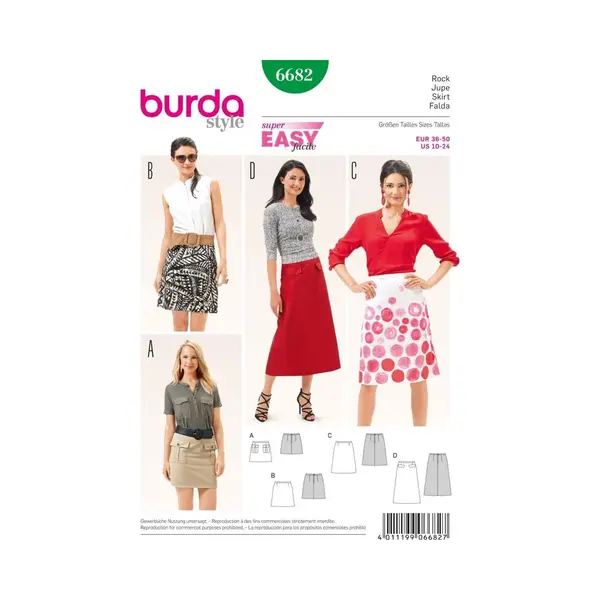 Burda Naaipatroon 6682 - Rok In Variaties thumbnail