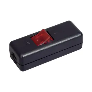 InterBär 8010-104.01 Snoerschakelaar Zwart, Rood 2x Uit/aan 10 A 1 Stuk(s)