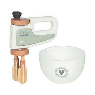 Goki Houten Handmixer Met Kom, 2ldg.