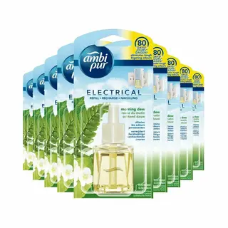9x Ambi Pur Elektrische Geurverspreiders Navulling Morning Dew