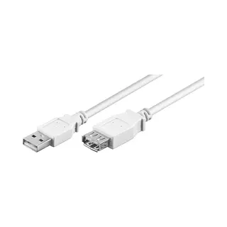 S-Impuls Usb Naar Usb Verlengkabel - USB2.0 - Tot 2A / Wit - 1 Meter