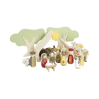 Small Foot Christmas Manger Play Set Made Of Wood, Child-friendly Christmas Decoration, 12356