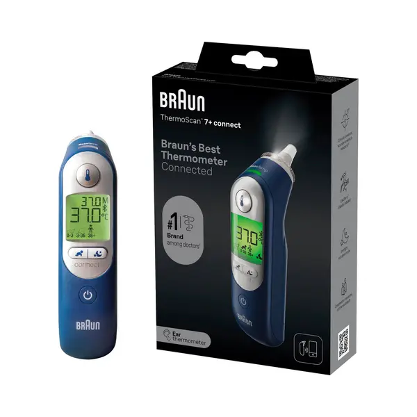 Braun ThermoScan® 7+ Connect Ear Thermometer | Braun Family Care™ App Compatible | Age Precision® Technology | Baby And Infant Friendly | #1 Brand thumbnail