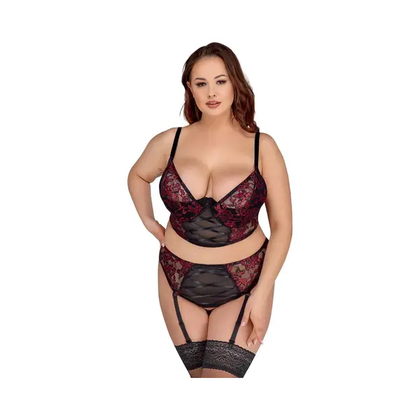 Cottelli Curves Bh Set Schwarz/rot 90C/Xl thumbnail