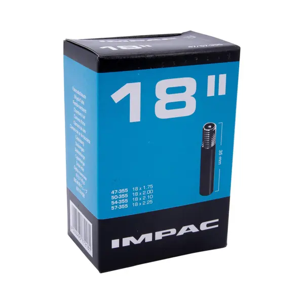 Impac Binnenband 18x1.75/2.35 - Schrader Ventiel 35mm - Rubberen Constructie - Geschikt Voor Diverse Bandbreedtes thumbnail