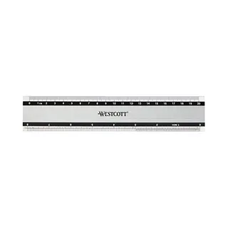 Westcott, Linialen, Aluminium Liniaal 20cm (20 cm, Aluminium)