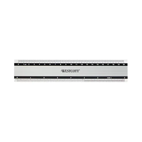 Westcott, Linialen, Aluminium Liniaal 20cm (20 cm, Aluminium) thumbnail
