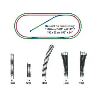 Minitrix Rail-uitbreidingsset H2