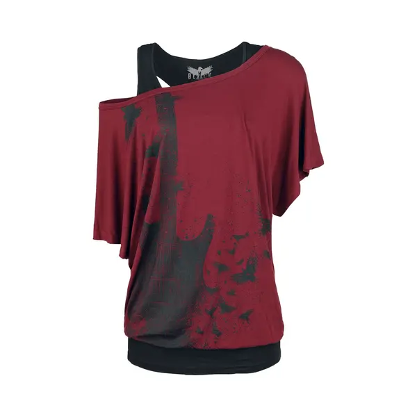Black Premium By Emp When The Heart Rules The Mind T-Shirt Bordeaux Black thumbnail