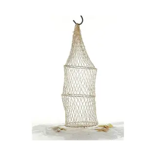 Cepewa Decoratie Visnet - Met 3 Ringen - 16 X 48 Cm - Vissers Fuik - Siernet - Nautisch Net - Maritiem Decornet - Netfuik
