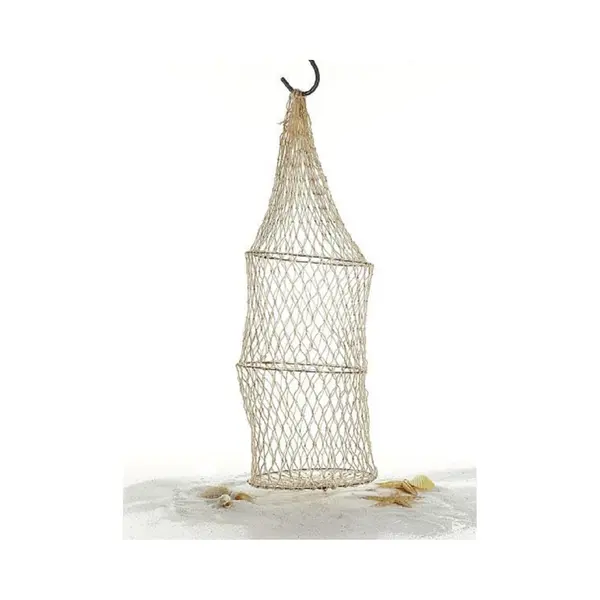 Cepewa Decoratie Visnet - Met 3 Ringen - 16 X 48 Cm - Vissers Fuik - Siernet - Nautisch Net - Maritiem Decornet - Netfuik thumbnail