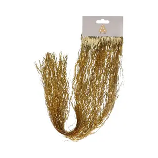 Engelenhaar/lametta Slierten - Golvend -goud -50 Cm - Folie -kerstboomversiering