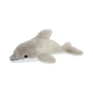 Inware Pluche Dolfijn Knuffeldier - Grijs/wit - Zwemmend - 26 Cm - Dieren Knuffels