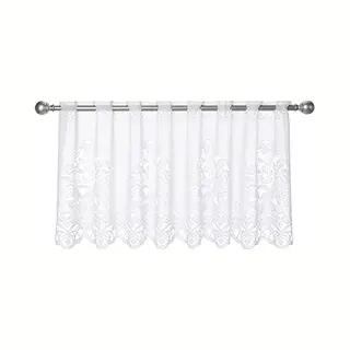 Elbersdrucke Bistrogardine 1129 Weiß Halbtransparent 60x160 Cm Scheibengardine Kurzgardine Für Wohnzimmer Schlafzimmer Flur 501239