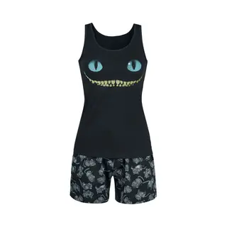 Alice In Wonderland Cheshire Cat - Smile Pyjama Black