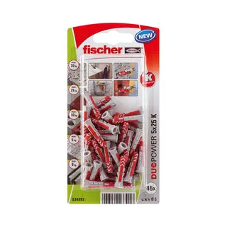 Fischer 534992 Schraubanker/Dübel 45 Stück(e) Schrauben- & Dübelsatz 25 mm