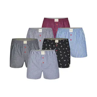 Phil & Co 6-Pack Geweven Wijde Boxershorts Heren Multipack 6-Pack - Maat L - Losse Boxershort Heren