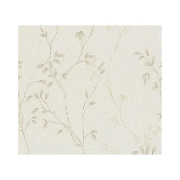 Fijne Blaadjes Behang | Linnenlook - Beige Creme Bruin - A.S. Création Pure Elegance thumbnail