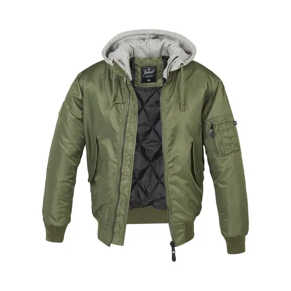 Brandit MA1 Sweathood Bomber Jacket Olive thumbnail