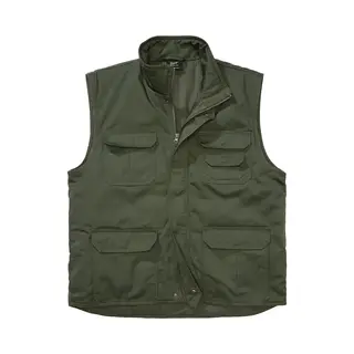 Brandit - Safari Mouwloos Jacket - L - Olijfgroen
