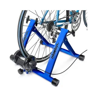 Relaxdays Indoor Bicycle Resistance Trainer, 6 Gears, For 26-28" Wheels Indoor Cycling Stand, Cardio Workout, Blue