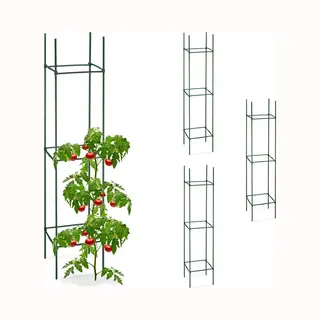 Plantensteun Set Van 4 - 150 Cm - Voor Klimplanten - Metaal - Tomatensteun