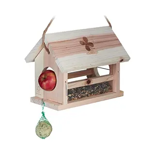 Voedertafel Hangend - Met Vetbolhouder En Appelhouder - Tuinvogels - Kleine Vogels