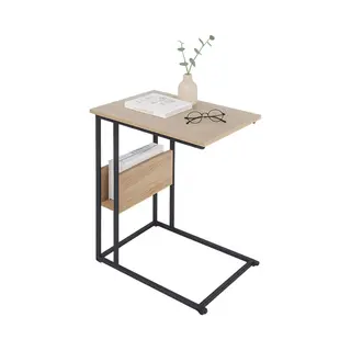 Relaxdays Side table with shelf and compartment