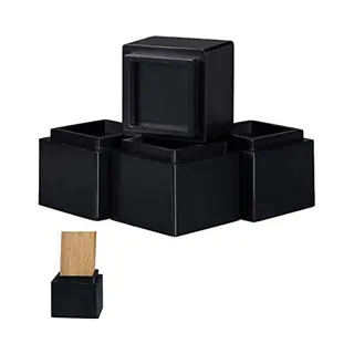 Relaxdays Furniture Riser Set Of 4, 8.5 Cm Rise, Table, Chairs, Beds, Elephant Feet, 10x11.5x11.5 Cm, Black