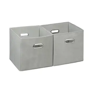 Opbergbox Stof - Set Van 2 - Opvouwbaar - Zonder Deksel - Vierkant - 30 X 30 X 30 Cm - Grijs