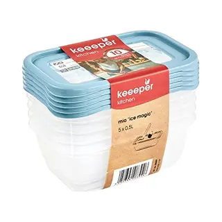 Keeeper Vorratsdose Keeeper Gefrierdosen-Set Mia "Magic Ice", 5x 0, 5 Liter (15, 5 X 10, 5 X