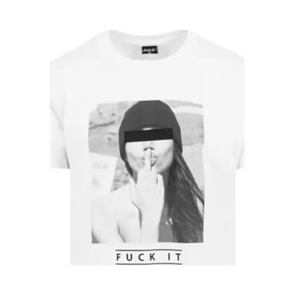 Mister Tee Shirt 'F#?Kit' Lichtgrijs / Donkergrijs / Wit thumbnail
