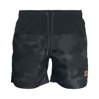 Urban Classics Block Swim Shorts Swim Shorts Dark Camo Black