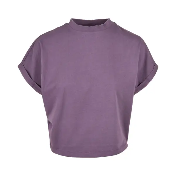 Urban Classics - Short Pigment Dye Cut On Sleeve Dames T-shirt - Xl - Paars thumbnail