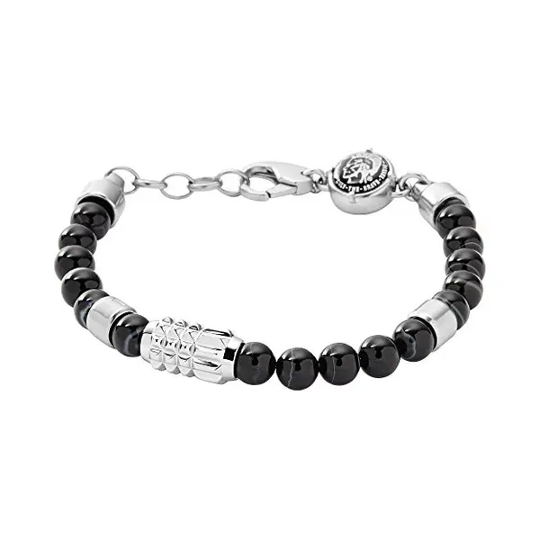 Diesel Bracelet For Men , 18.5 Cm, 5 Cm Extender Black Stainless Steel Bracelet, DX0847040 thumbnail