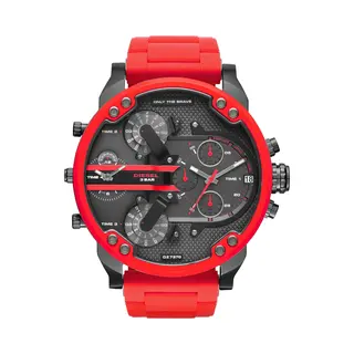 Diesel, Horloge, Mr. Daddy 2.0, Rood, (Analoog Horloge, Chronograaf, 57 mm)